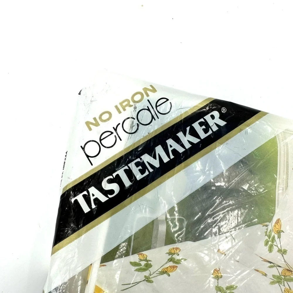 Vintage Tastemaster Percale No Iron Full Flat Sheet Empress Rose Floral NEW